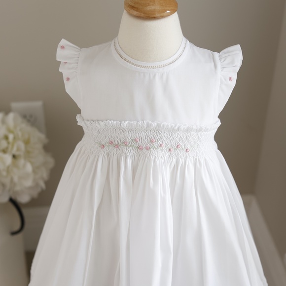 Rose Garden Collection Fly Sleeve Dress White Feltman Brothers NWT - Picture 2 of 11